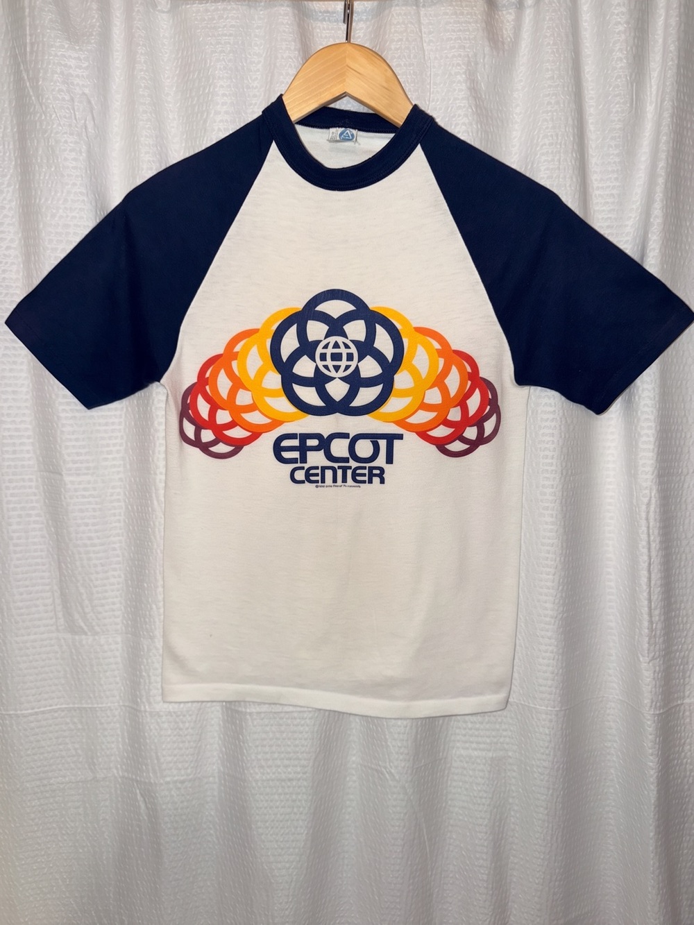 VTG 1982 Disney EPCOT Center Opening Day Raglan Shirt Small Made In USA Rare